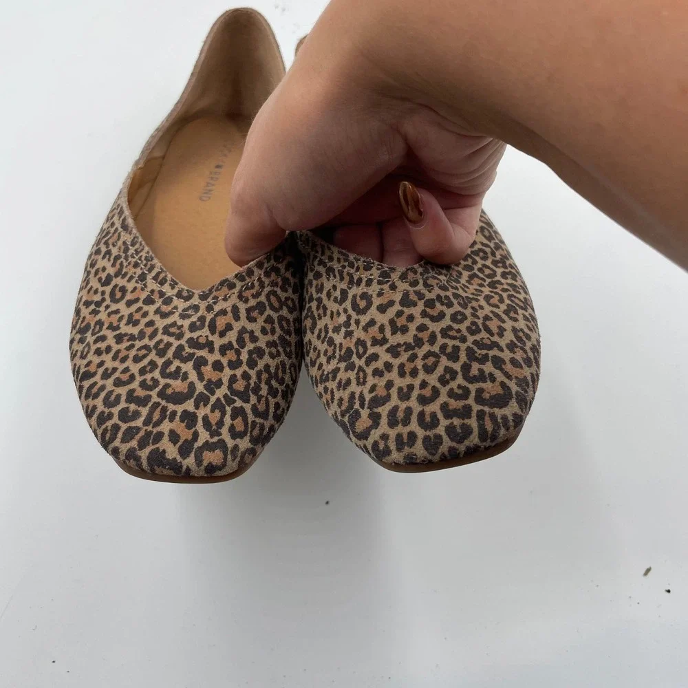 Lucky Brand Women's Leopard Print Ballet Flats Leather Upper‎ - Size 6.5 M